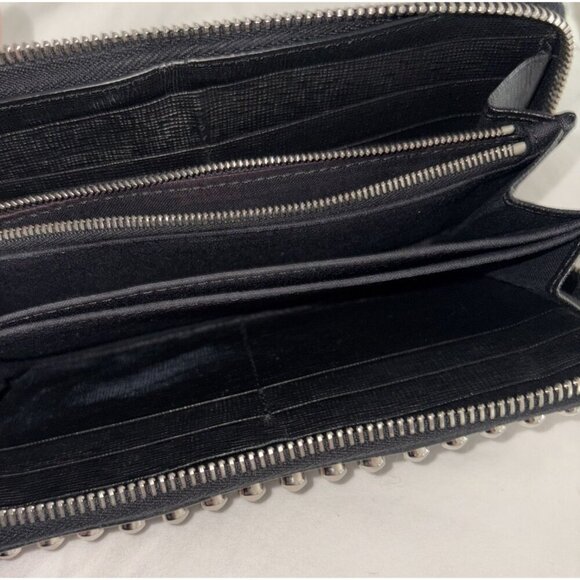 Fendi Karlito Long Studded Black Saffiano Zip Wallet In Original Box. Authentic - Picture 15 of 16